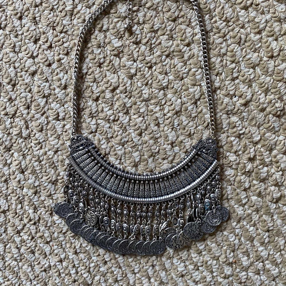 Silver statement necklace